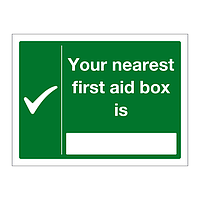 Your nearest first aid box is sign