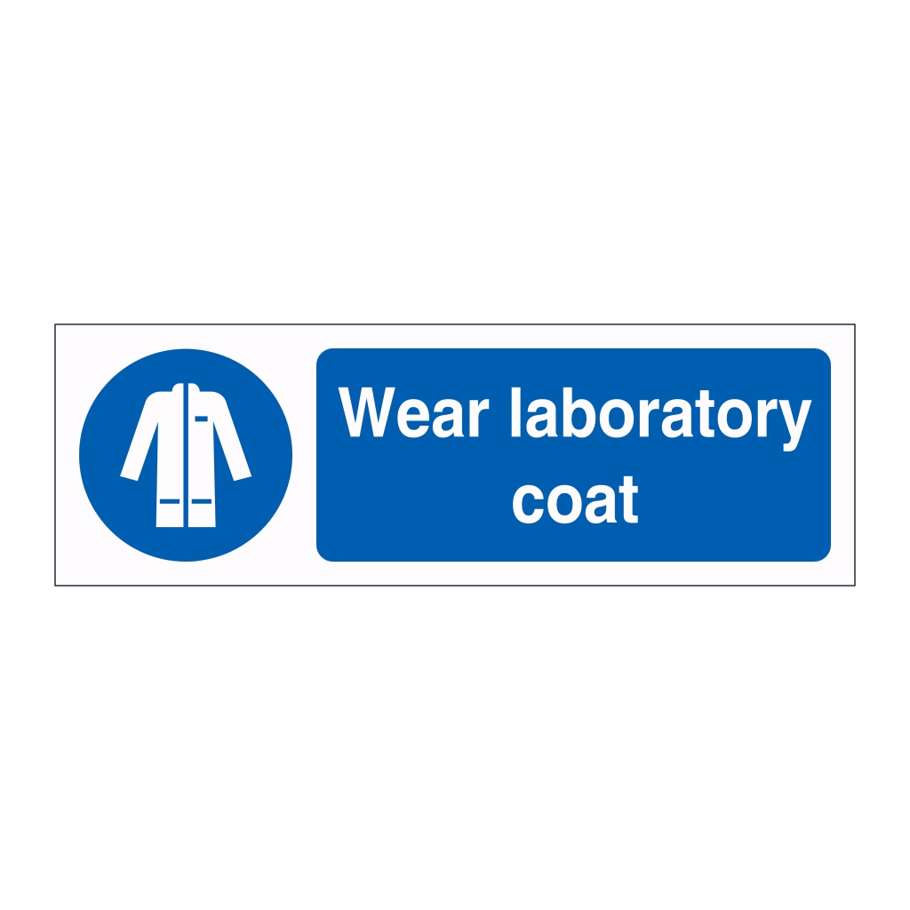 Wear laboratory coat sign | British Safety Signs
