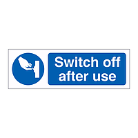 Switch off after use sign