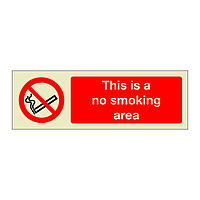 This is a no smoking area (Marine Sign)