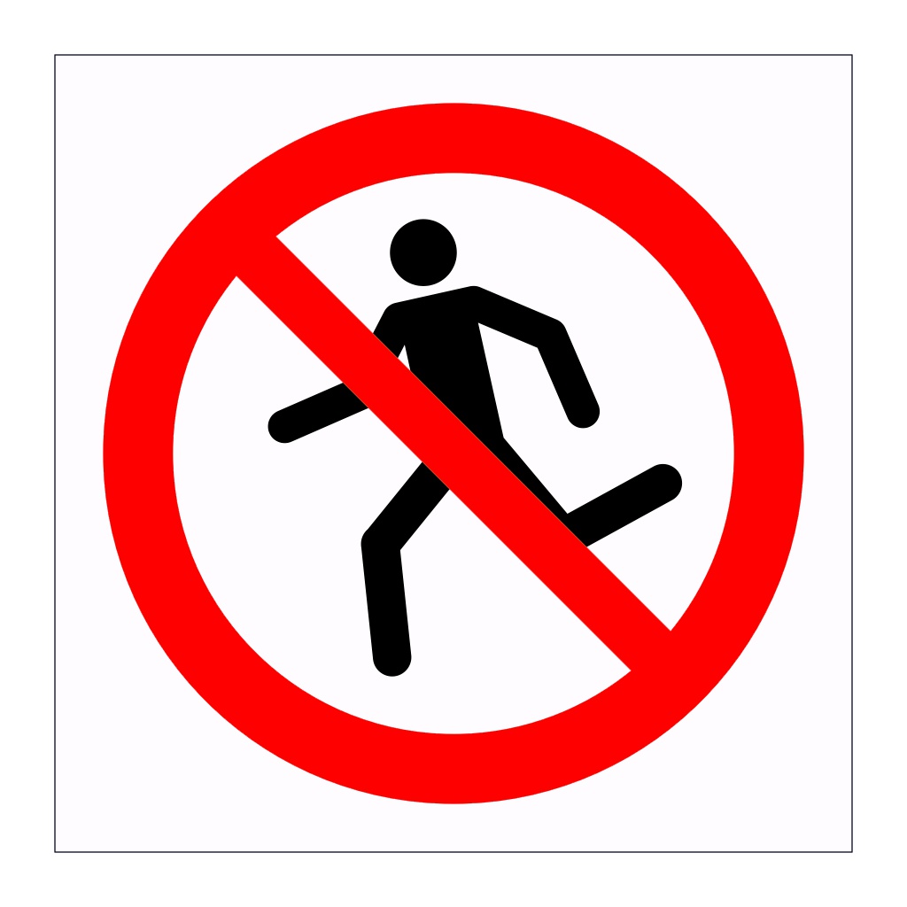 No pedestrians symbol sign | British Safety Signs