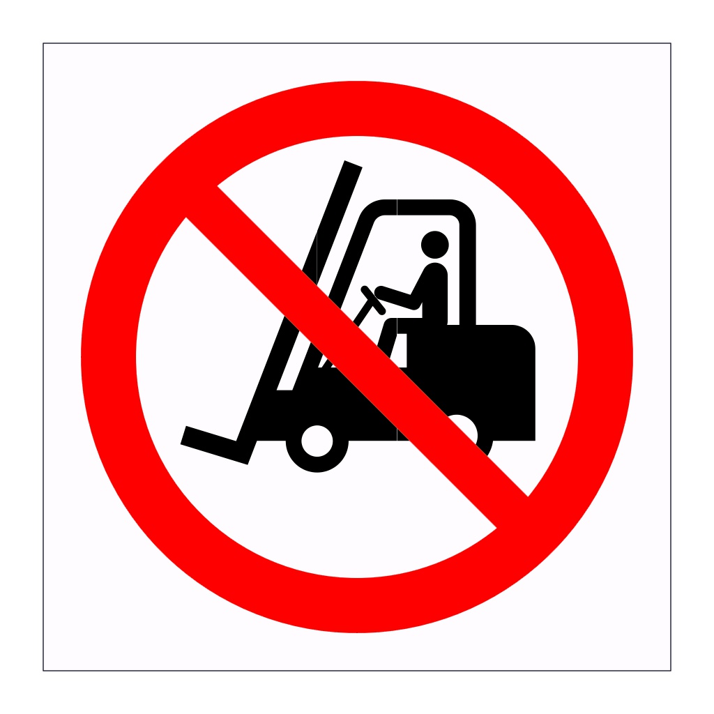 No forklift trucks symbol sign