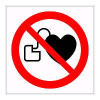 No pacemakers symbol sign