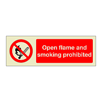 Open flame and smoking prohibited (Marine Sign)