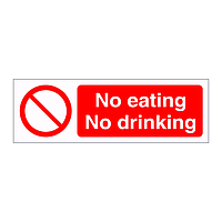 No eating no drinking sign