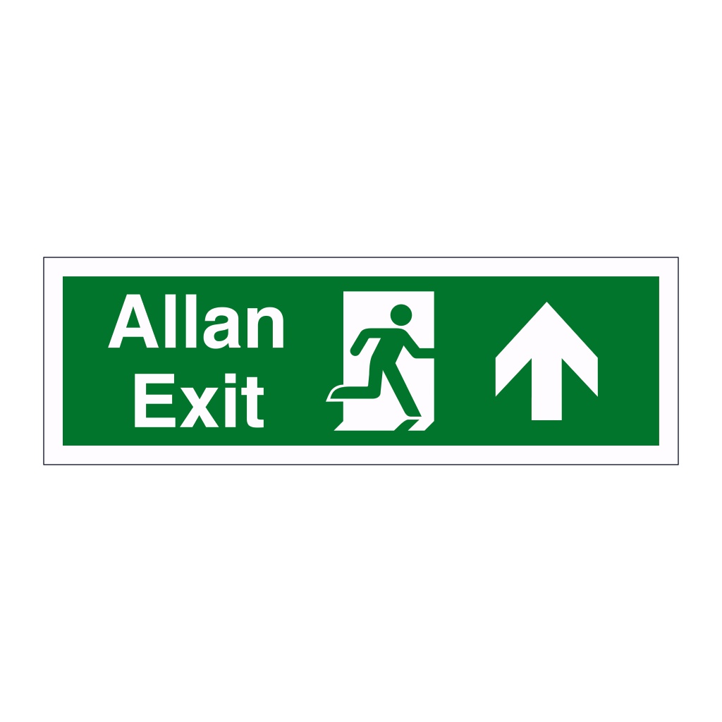 Exit arrow up English/Welsh sign