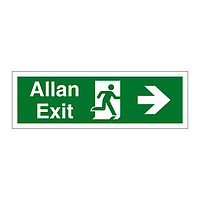 Exit arrow right English/Welsh sign