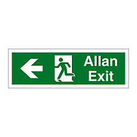 Exit arrow left English/Welsh sign