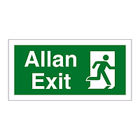 Exit running man right English/Welsh sign