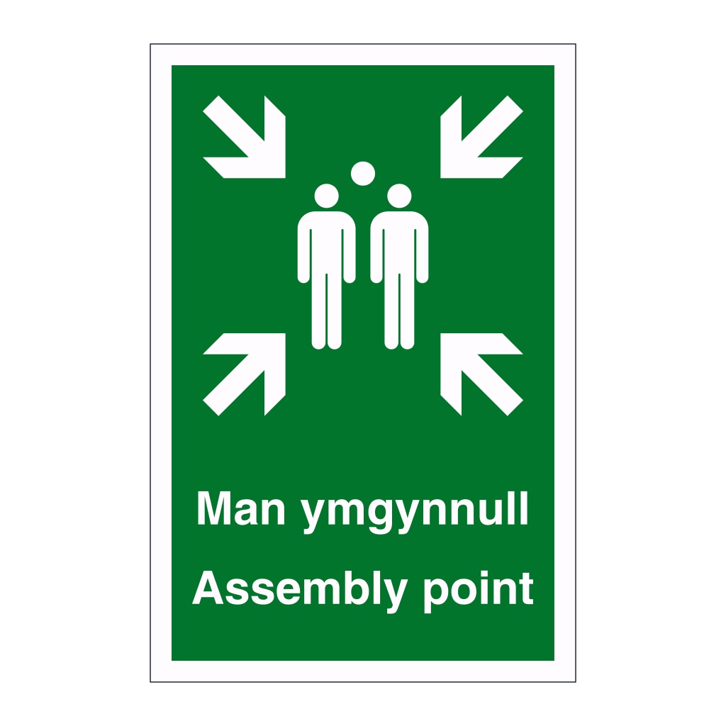 Assembly point English/Welsh sign