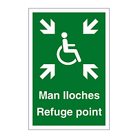Refuge point English/Welsh sign