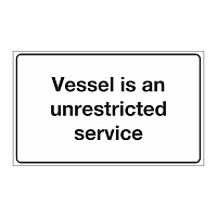 Cat 0 - Unrestricted service sign (Marine sign)