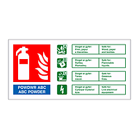 ABC Powder fire extinguisher identification English/Welsh sign