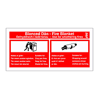 Fire blanket identification English/Welsh sign