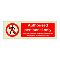 Authorised Personnel Only (Marine Sign)