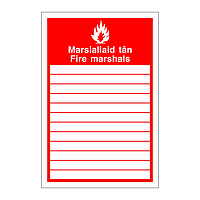 Fire marshals English/Welsh sign