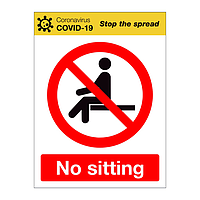 No sitting Covid-19 sign