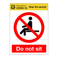 Do not sit Covid-19 sign