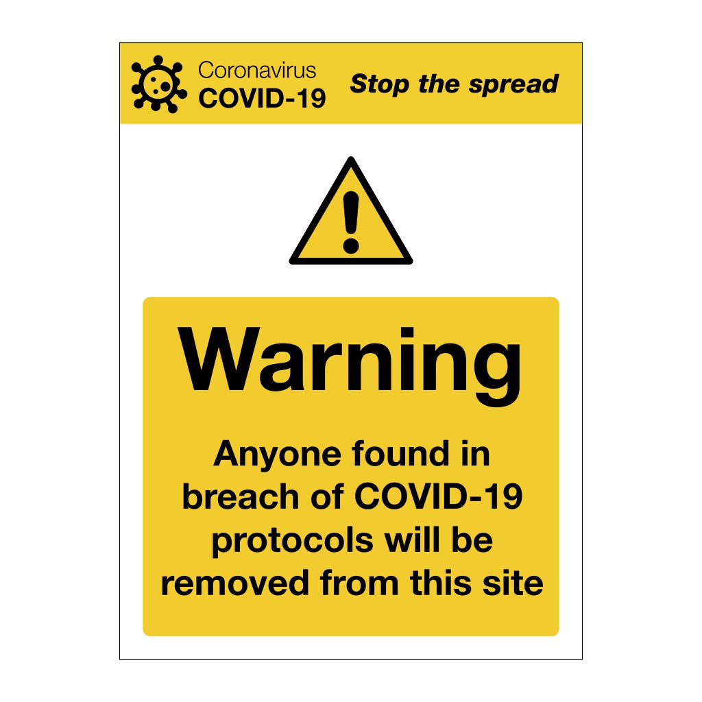 Protocol Warning Covid-19 sign