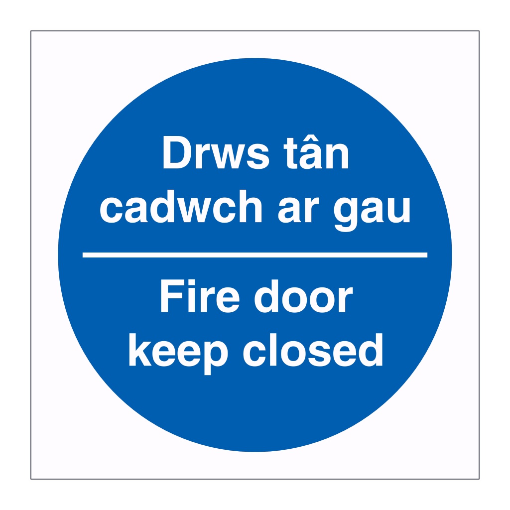 Fire door keep closed English/Welsh sign
