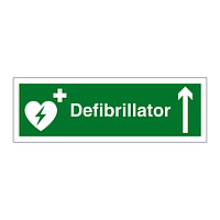 Defibrillator arrow up sign