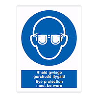 Eye protection must be worn English/Welsh sign