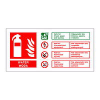 Water fire extinguisher identification English/Polish sign