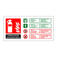Carbon dioxide fire extinguisher identification English/Polish sign