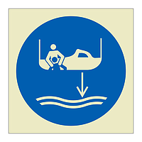 Lower rescue boat to the water symbol 2019 (Marine Sign)