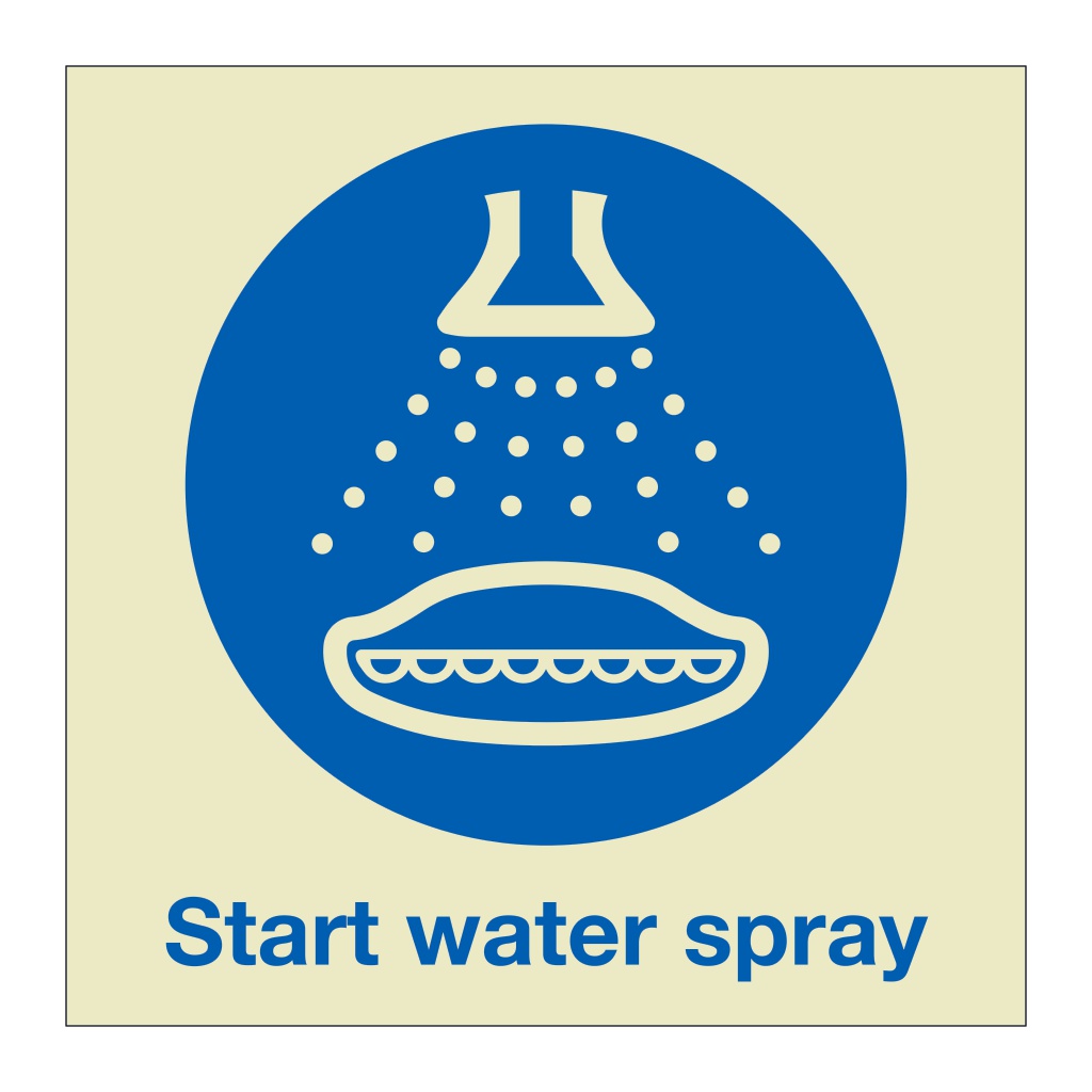 Start water spray with text 2019 (Marine Sign)