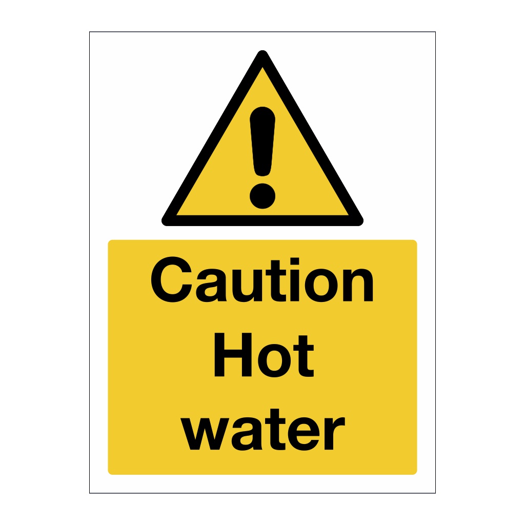 Caution Hot water sign