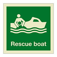 Rescue boat with text 2019 (Marine Sign)