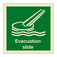 Evacuation slide with text 2019 (Marine Sign)