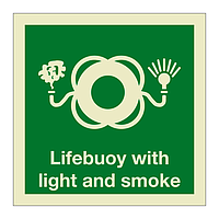 Lifebuoy with light and smoke with text 2019 (Marine Sign)