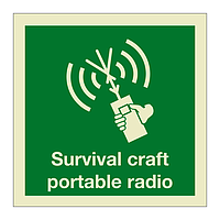 Survival craft portable radio with text 2019 (Marine Sign)
