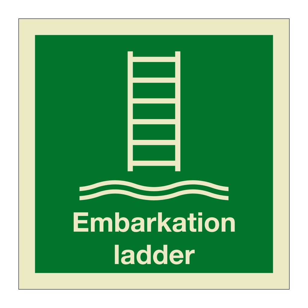 Embarkation ladder with text 2019 (Marine Sign)