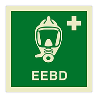Emergency escape breathing device EEBD with text 2019 (Marine Sign)