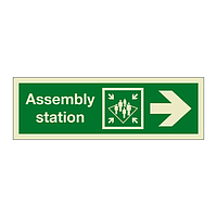 Assembly station with right directional arrow 2019 (Marine Sign)