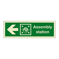 Assembly station with left directional arrow 2019 (Marine Sign)