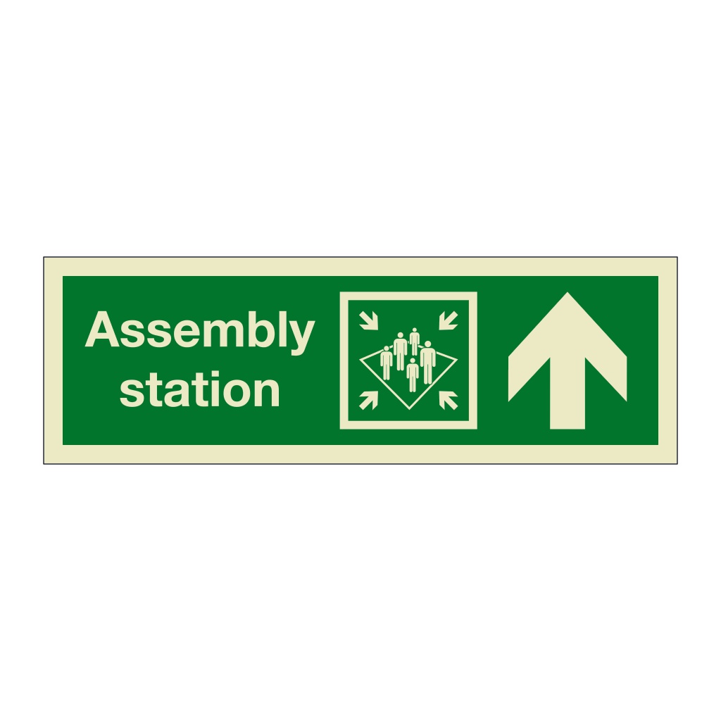 Assembly station with up directional arrow 2019 (Marine Sign)