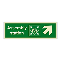 Assembly station with up right directional arrow 2019 (Marine Sign)