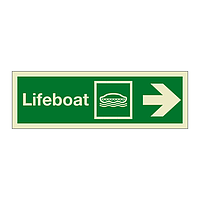 Lifeboat with right directional arrow 2019 (Marine Sign)