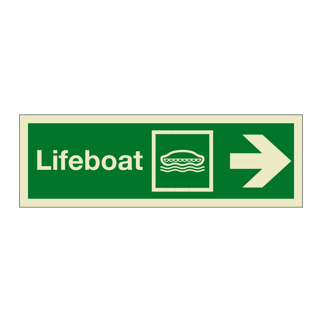 Lifeboat with right directional arrow 2019 (Marine Sign)