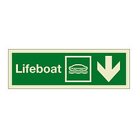 Lifeboat with down directional arrow 2019 (Marine Sign)