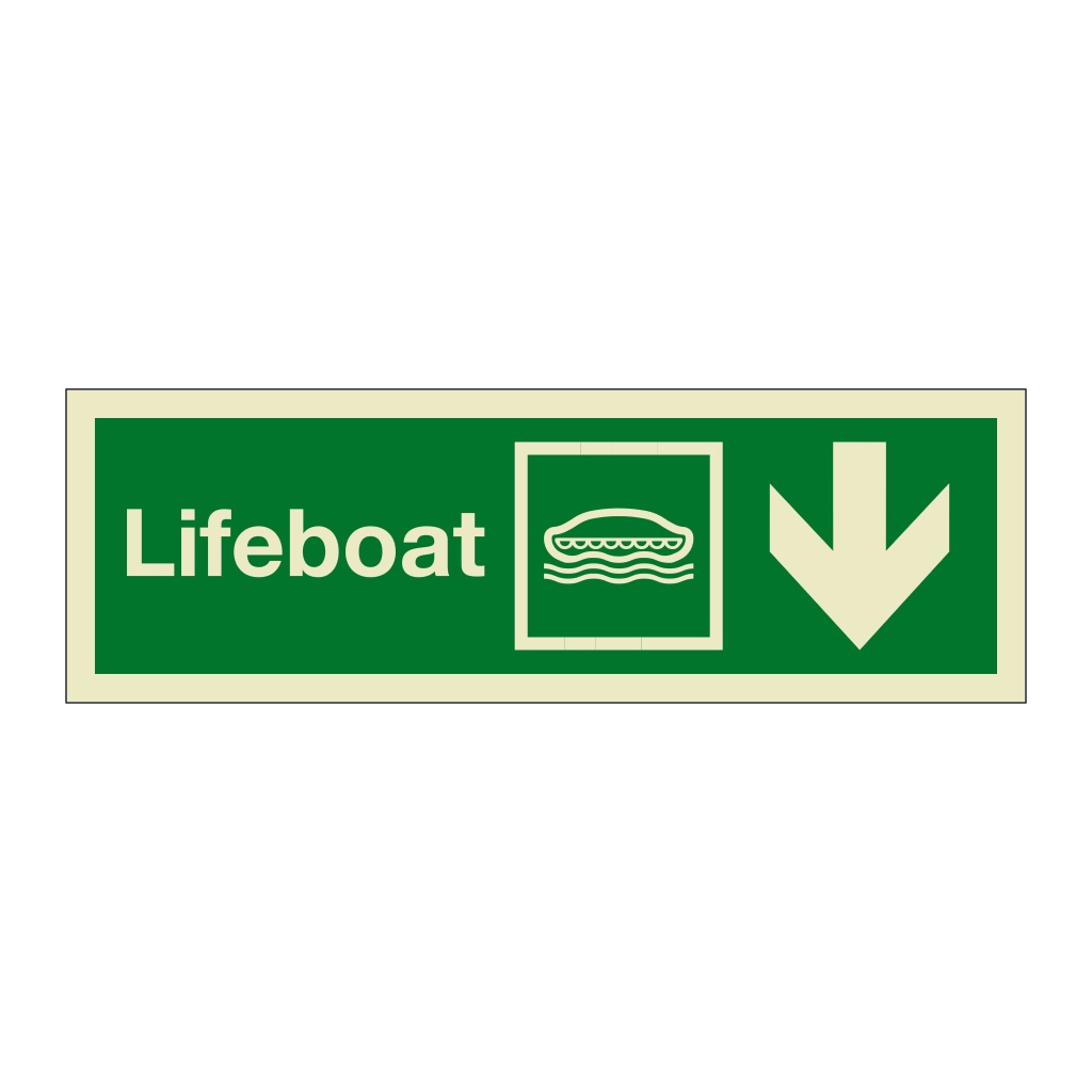 Lifeboat with down directional arrow 2019 (Marine Sign)