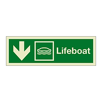 Lifeboat with down directional arrow 2019 (Marine Sign)