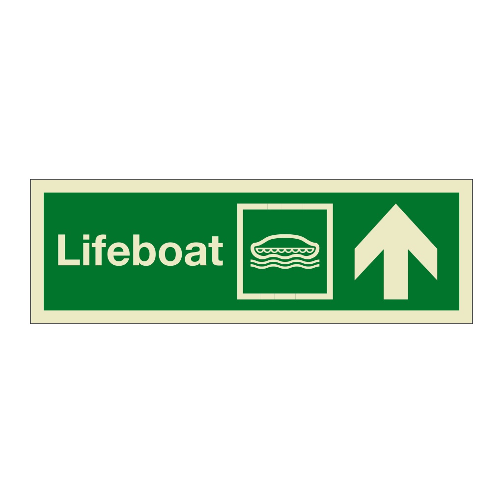 Lifeboat with up directional arrow 2019 (Marine Sign)