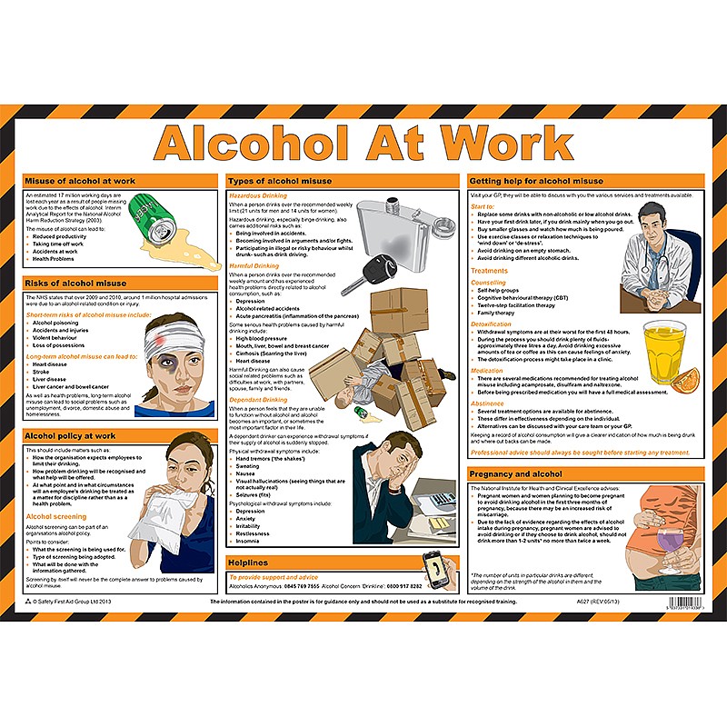 Alcohol at work guidance poster