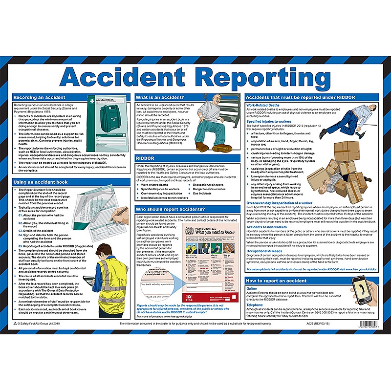Accident reporting guidance poster