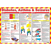 First Aid for diabetes, asthma & seizures poster